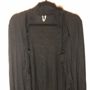 Poliana Plus Black Ruffled Edge Cardigan 3X GUC
